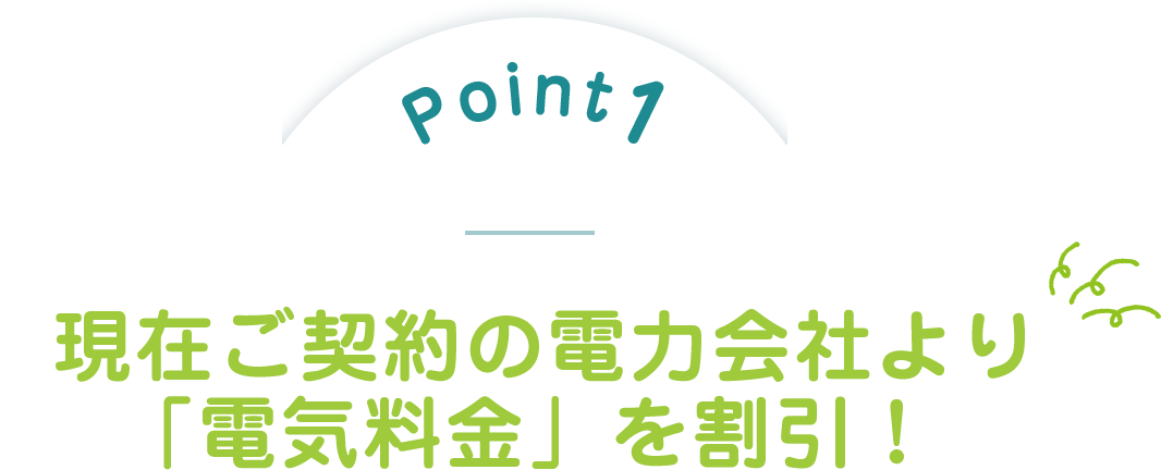 現在ご契約の電力会社より「電気料金」を割引！