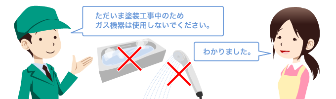 ガス機器は使用しないでください①