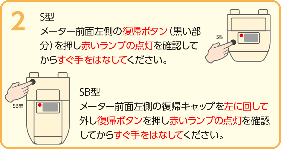 マイコンメーターの復帰手順②