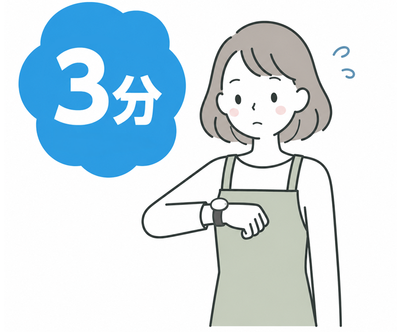 約3分間待つ