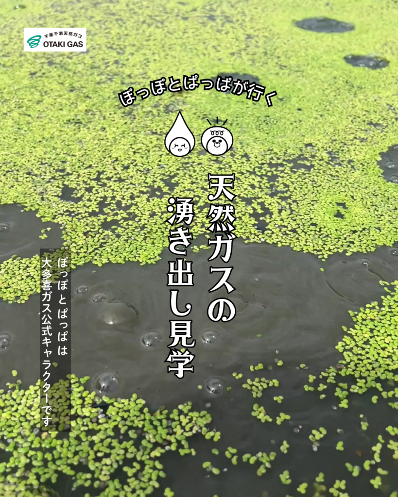 天然ガスの湧き出し見学